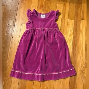 Hanna Andersson Flutter Sleeve Magenta w/ Gold Trim Kids Dress 3T